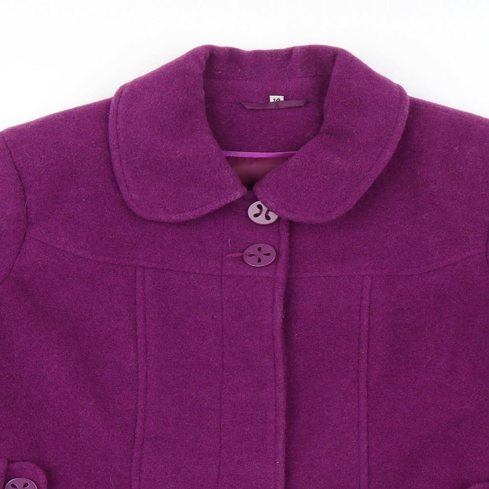 Klass Womens Purple   Pea Coat Coat Size 14