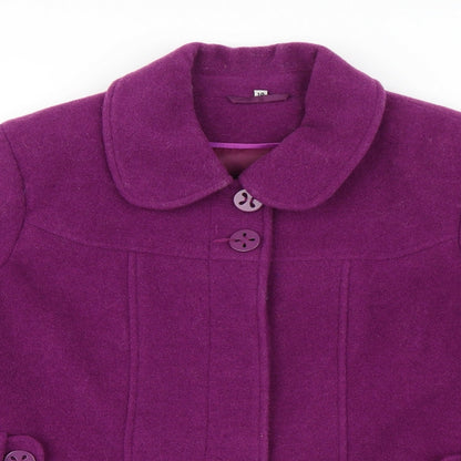 Klass Womens Purple   Pea Coat Coat Size 14