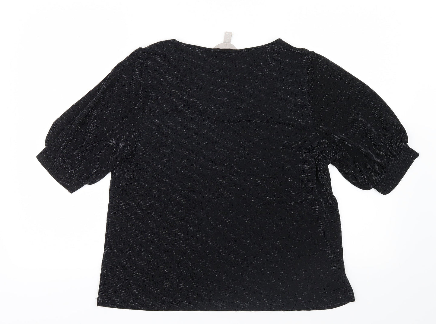Womens UK Size M H&M Black Basic Blouse