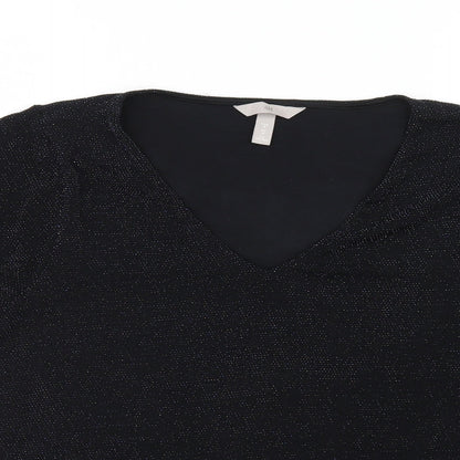 Womens UK Size M H&M Black Basic Blouse