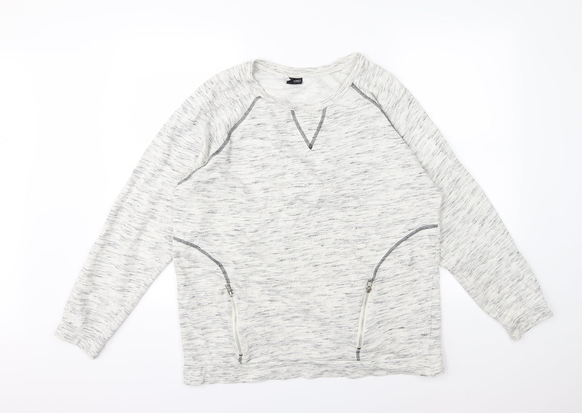 Sparkle & Fade Womens Ivory  Jersey Pullover Sweatshirt Size L