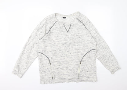 Sparkle & Fade Womens Ivory  Jersey Pullover Sweatshirt Size L