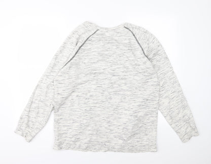 Sparkle & Fade Womens Ivory  Jersey Pullover Sweatshirt Size L