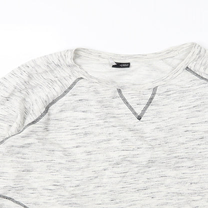 Sparkle & Fade Womens Ivory  Jersey Pullover Sweatshirt Size L