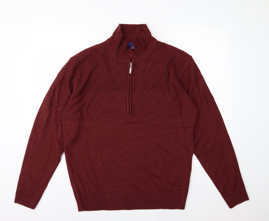 Premier man Mens Red  Knit Pullover Jumper Size M