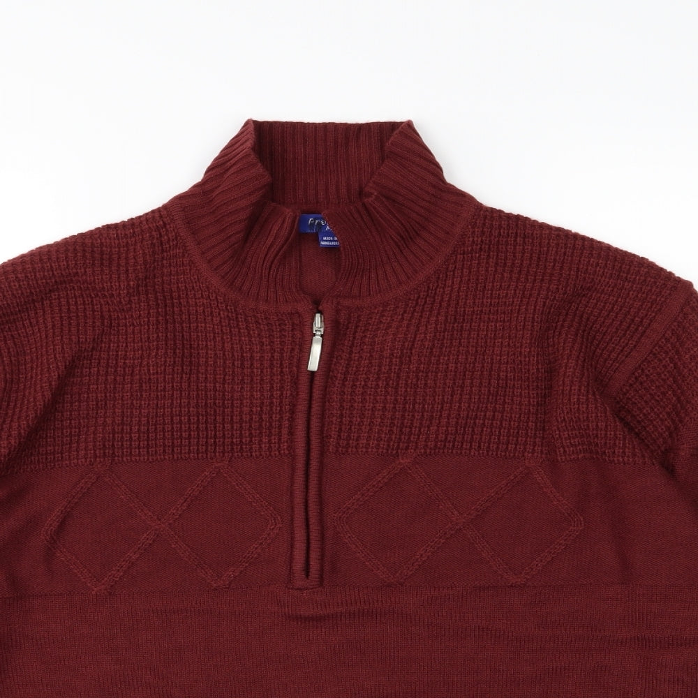 Premier man Mens Red  Knit Pullover Jumper Size M