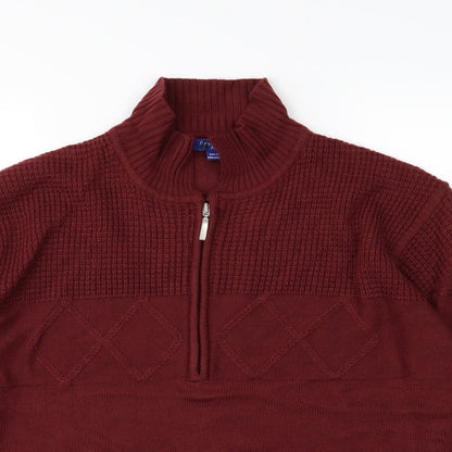 Premier man Mens Red  Knit Pullover Jumper Size M