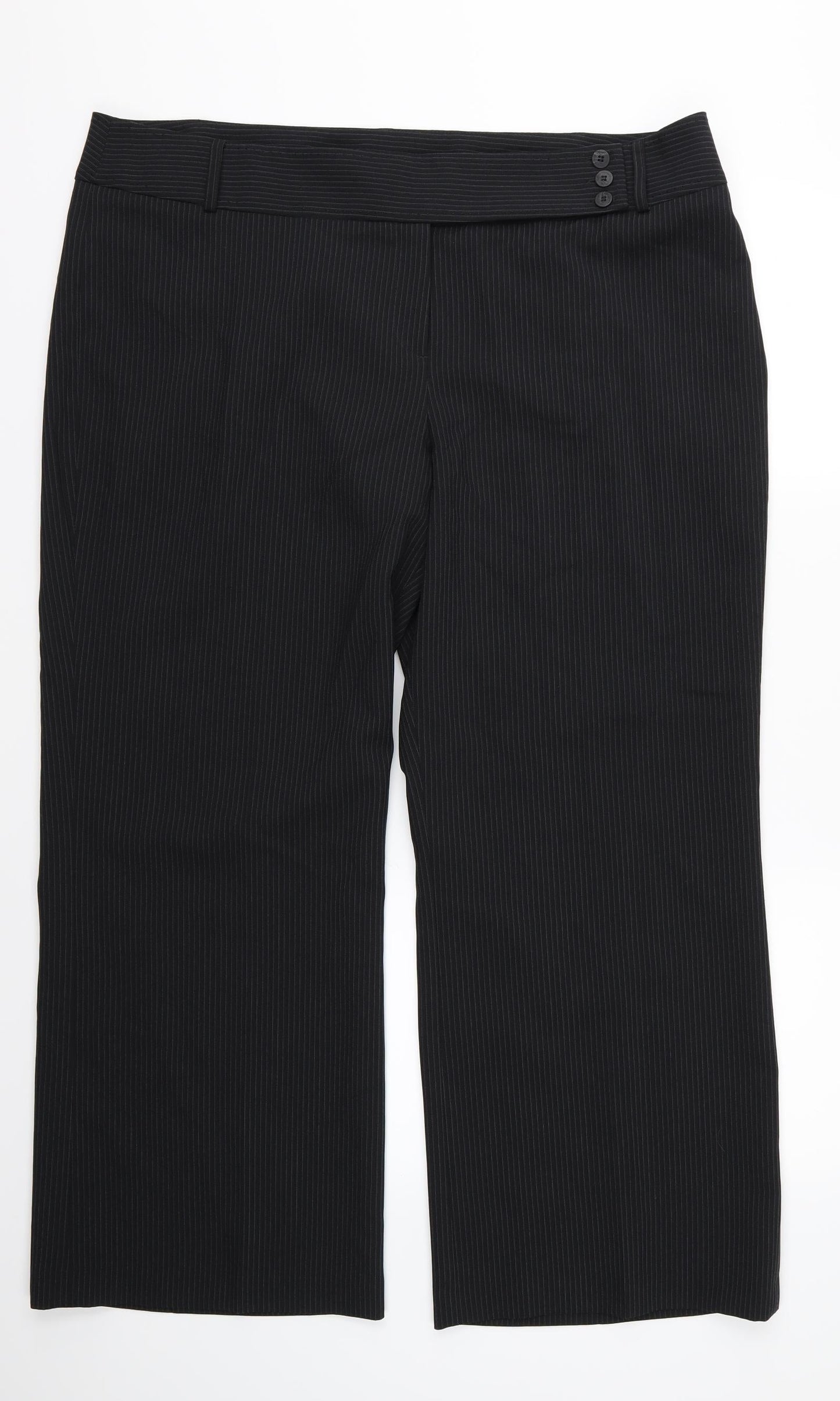 Womens UK Size 20 F&F Regular Fit  Black Trousers