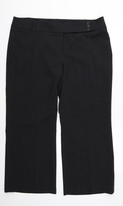 Womens UK Size 20 F&F Regular Fit  Black Trousers