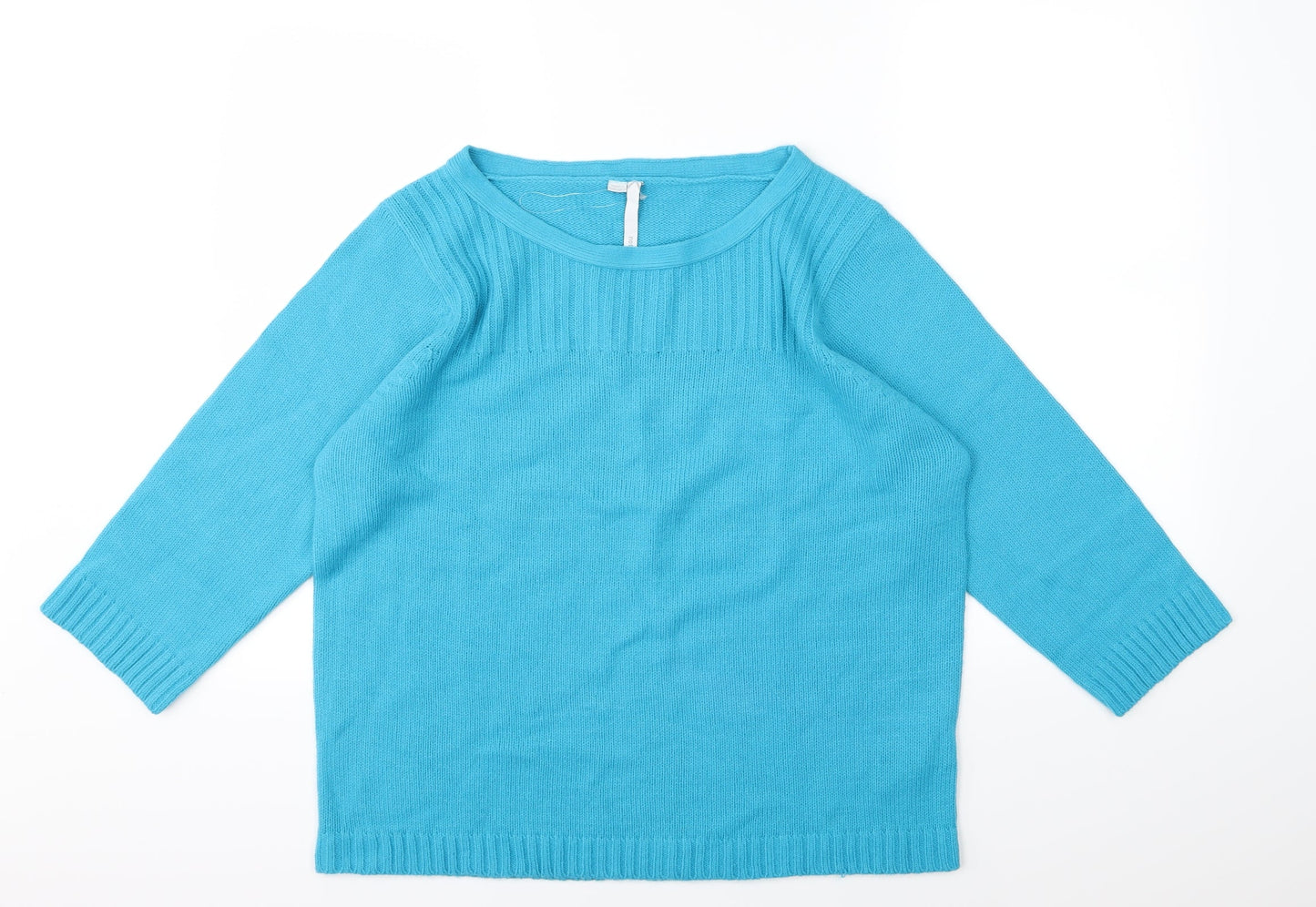 Note Womens Blue  Knit Pullover Jumper Size 16