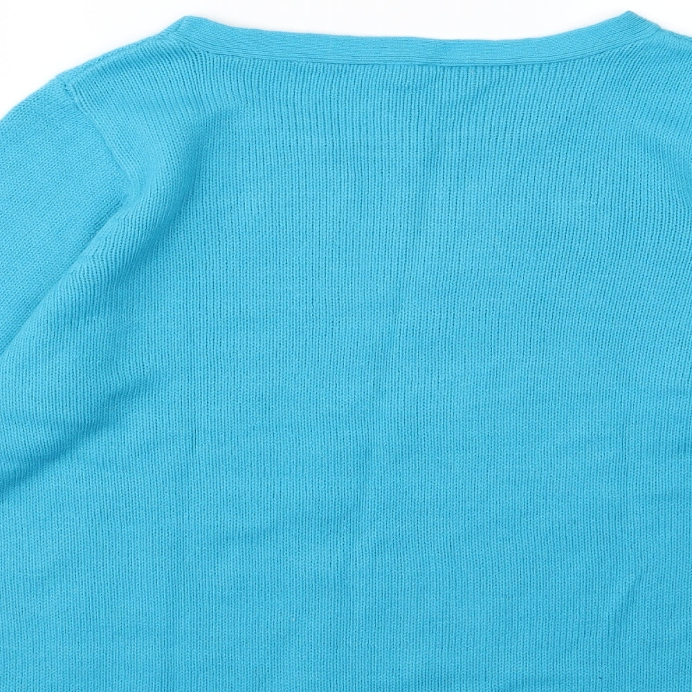 Note Womens Blue  Knit Pullover Jumper Size 16