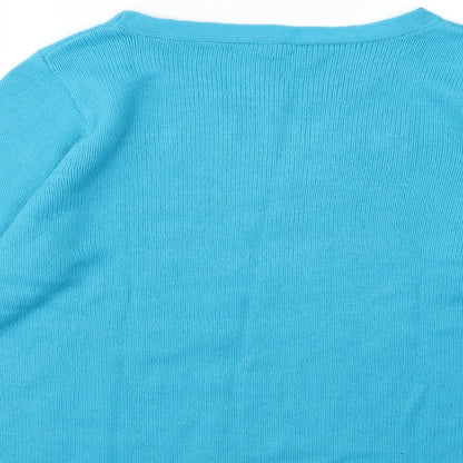Note Womens Blue  Knit Pullover Jumper Size 16