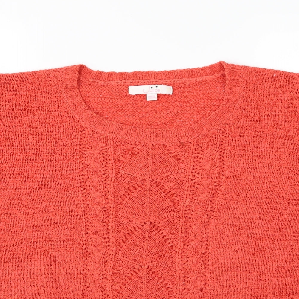 Julipa Womens Pink  Knit Pullover Jumper Size 16  - Coral