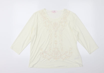 Womens UK Size 16 Julipa Ivory Basic Blouse