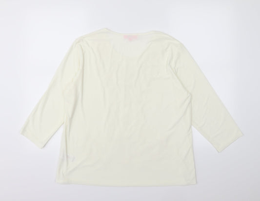 Julipa Womens Ivory   Basic Blouse Size 16  - Sequin