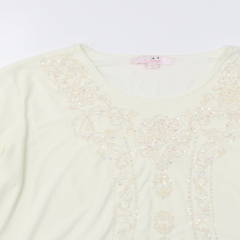 Womens UK Size 16 Julipa Ivory Basic Blouse