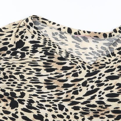 Supre Womens Brown Animal Print Jersey Basic T-Shirt Size S  - oversized