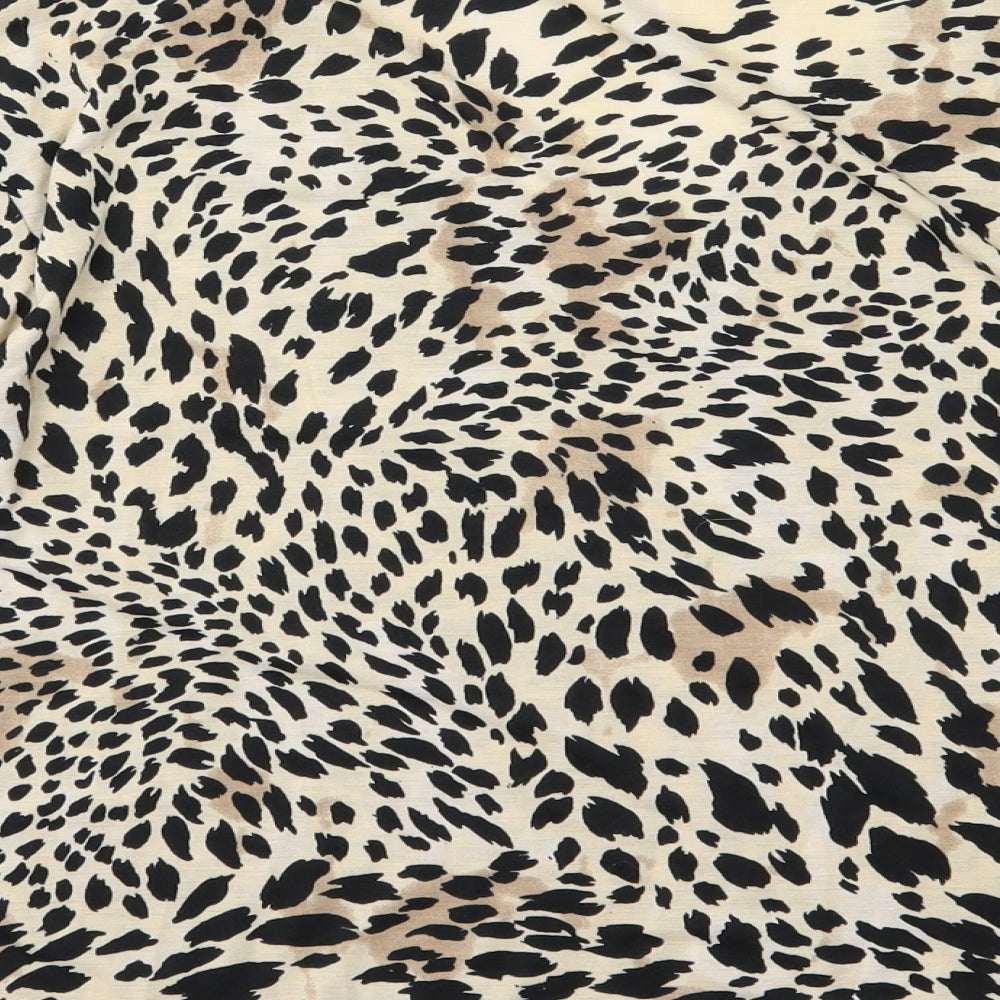 Supre Womens Brown Animal Print Jersey Basic T-Shirt Size S  - oversized
