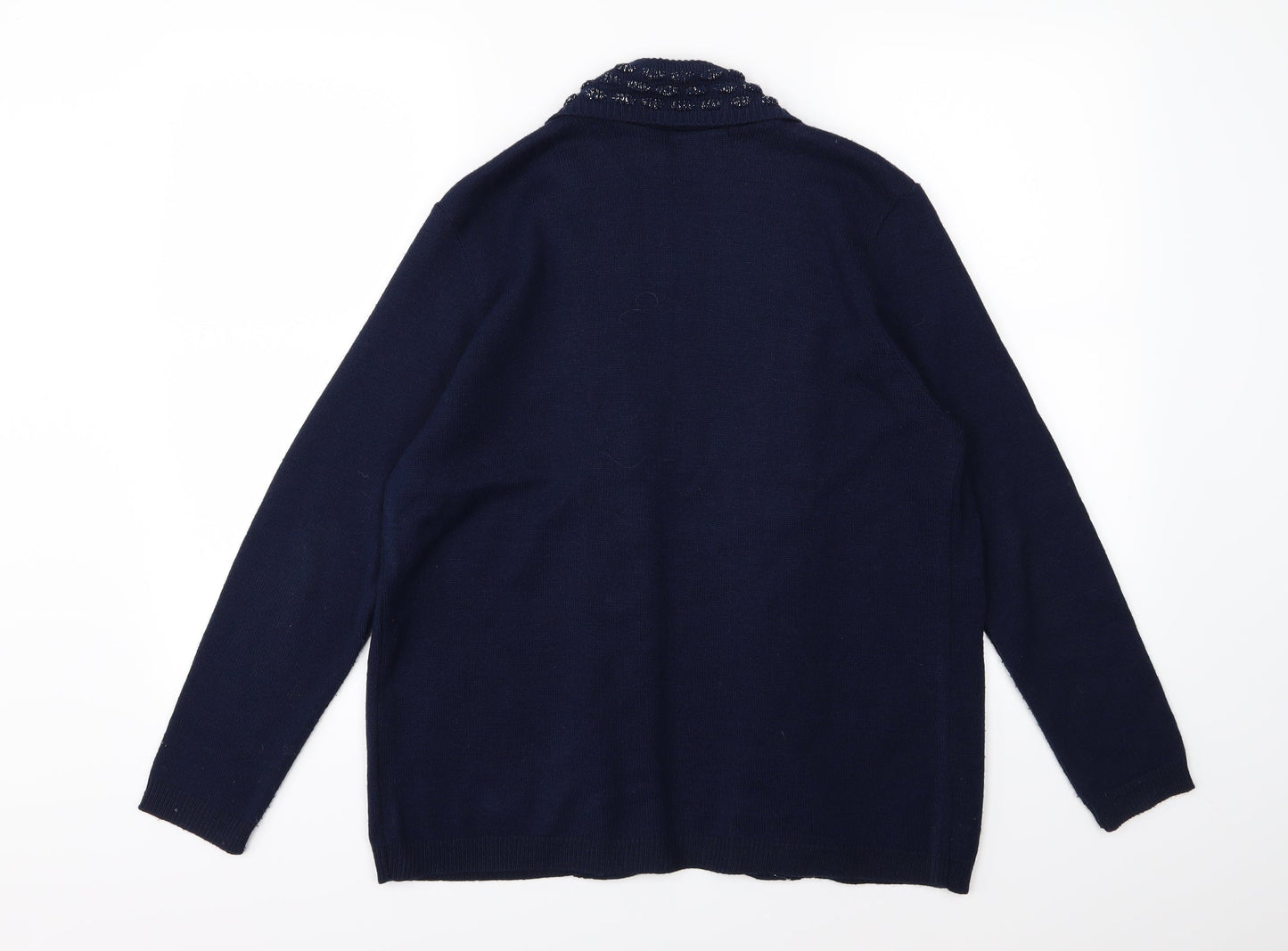 Envy Womens Blue  Knit Cardigan Jumper Size M