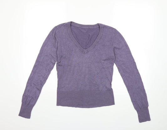 B YOUNG Womens Purple  Knit Pullover Jumper Size S