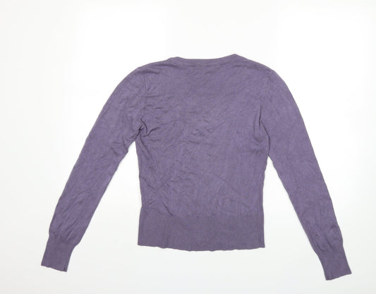 B YOUNG Womens Purple  Knit Pullover Jumper Size S