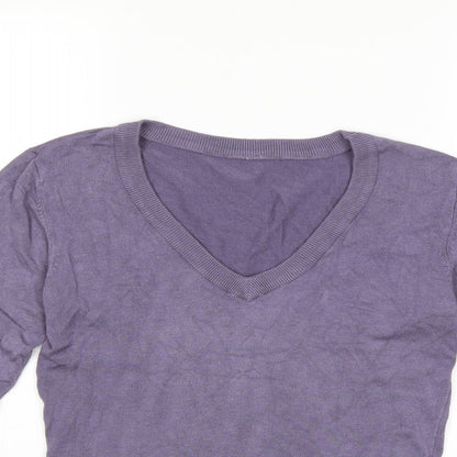 B YOUNG Womens Purple  Knit Pullover Jumper Size S
