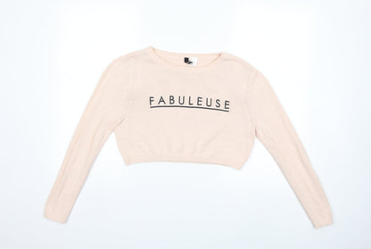 H&M Womens Pink  Knit Pullover Jumper Size XS