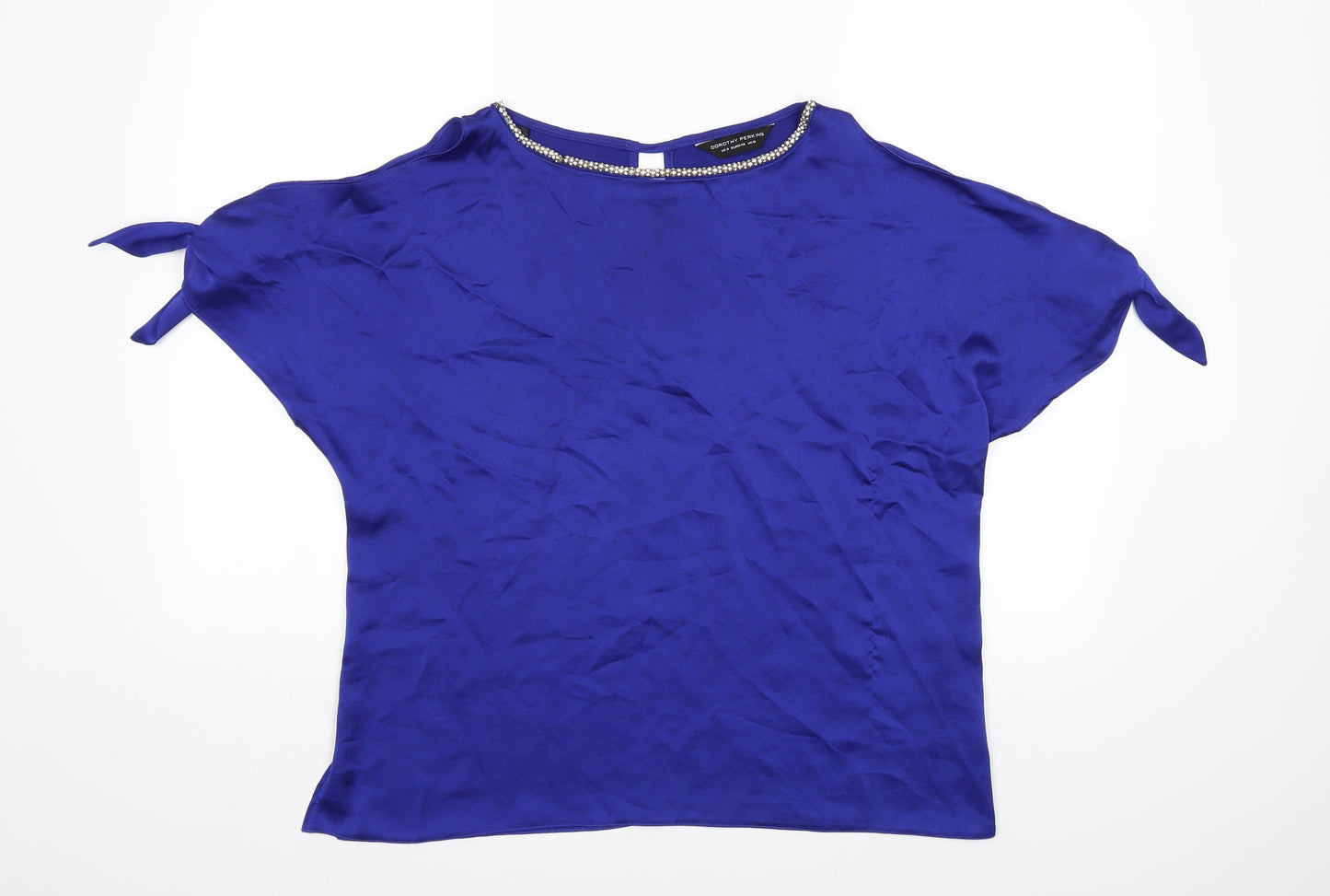 Womens UK Size 12 Dorothy Perkins Blue Basic Blouse