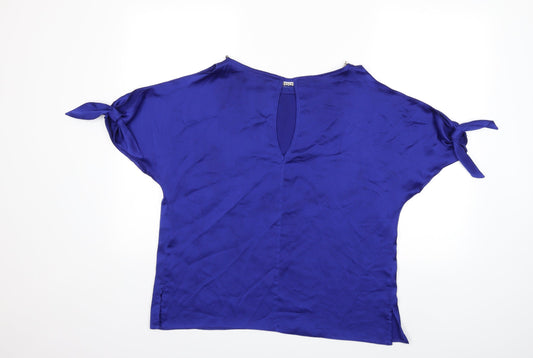 Womens UK Size 12 Dorothy Perkins Blue Basic Blouse