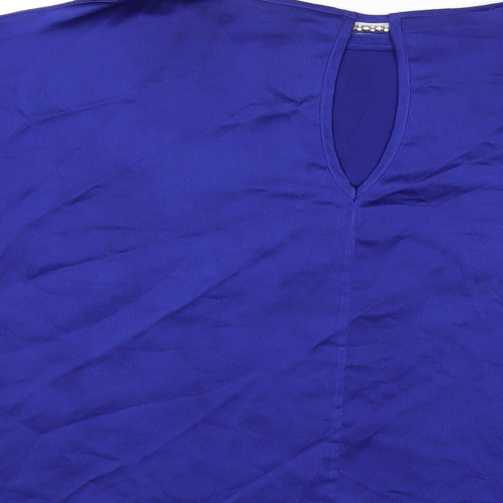Womens UK Size 12 Dorothy Perkins Blue Basic Blouse