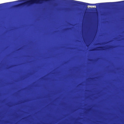 Womens UK Size 12 Dorothy Perkins Blue Basic Blouse