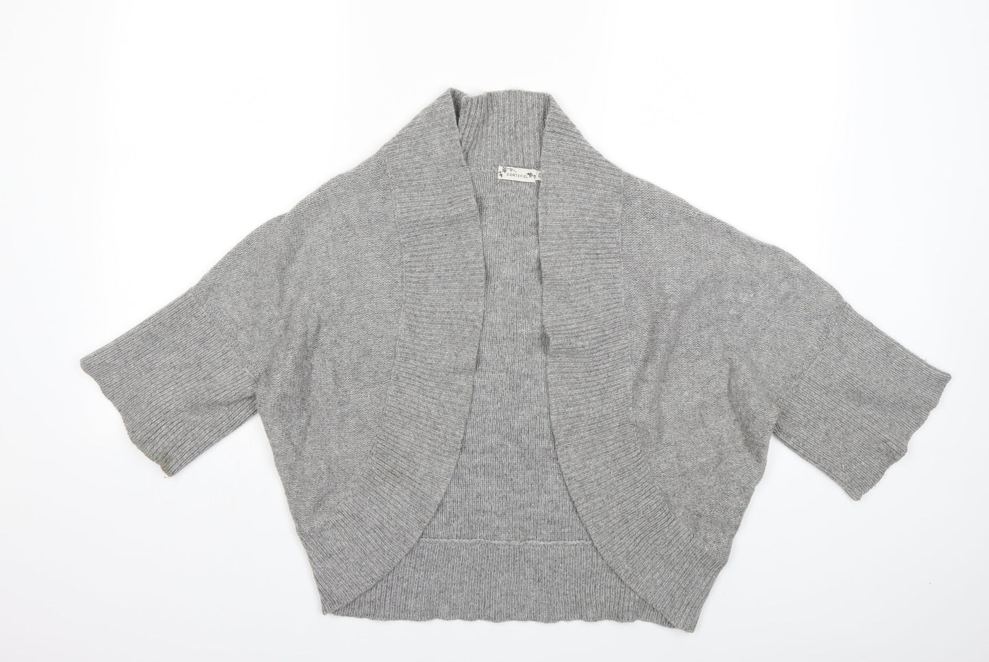 Cortefiel Womens Grey  Knit Cardigan Jumper Size L