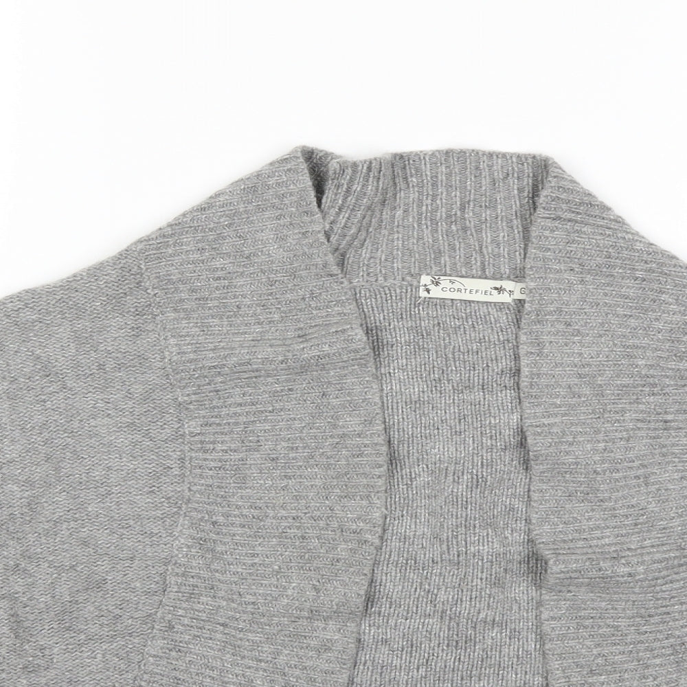 Cortefiel Womens Grey  Knit Cardigan Jumper Size L