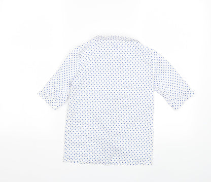 Over kids Girls White Polka Dot  Basic Blouse Size 6 Years