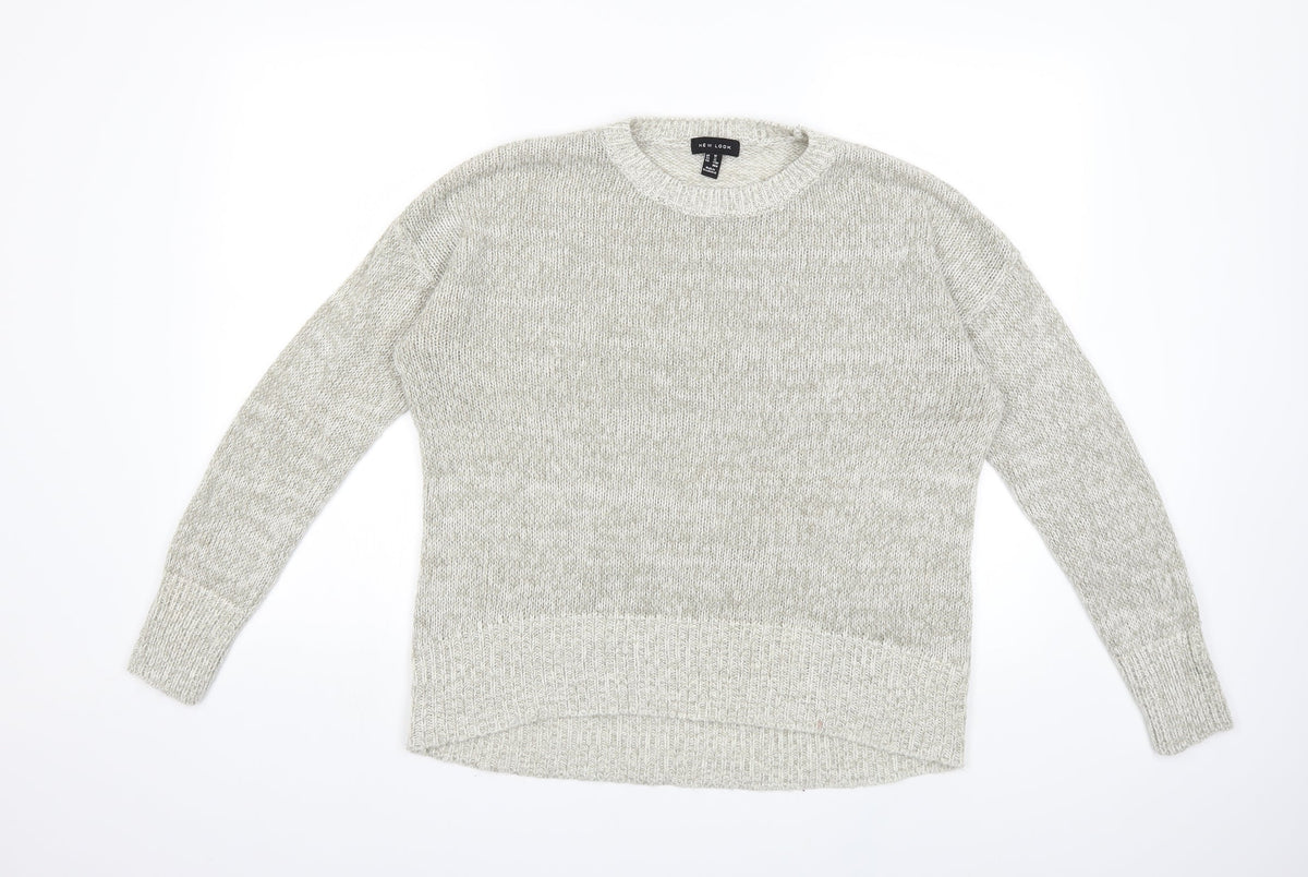 New Look Womens Grey  Knit Pullover Jumper Size M