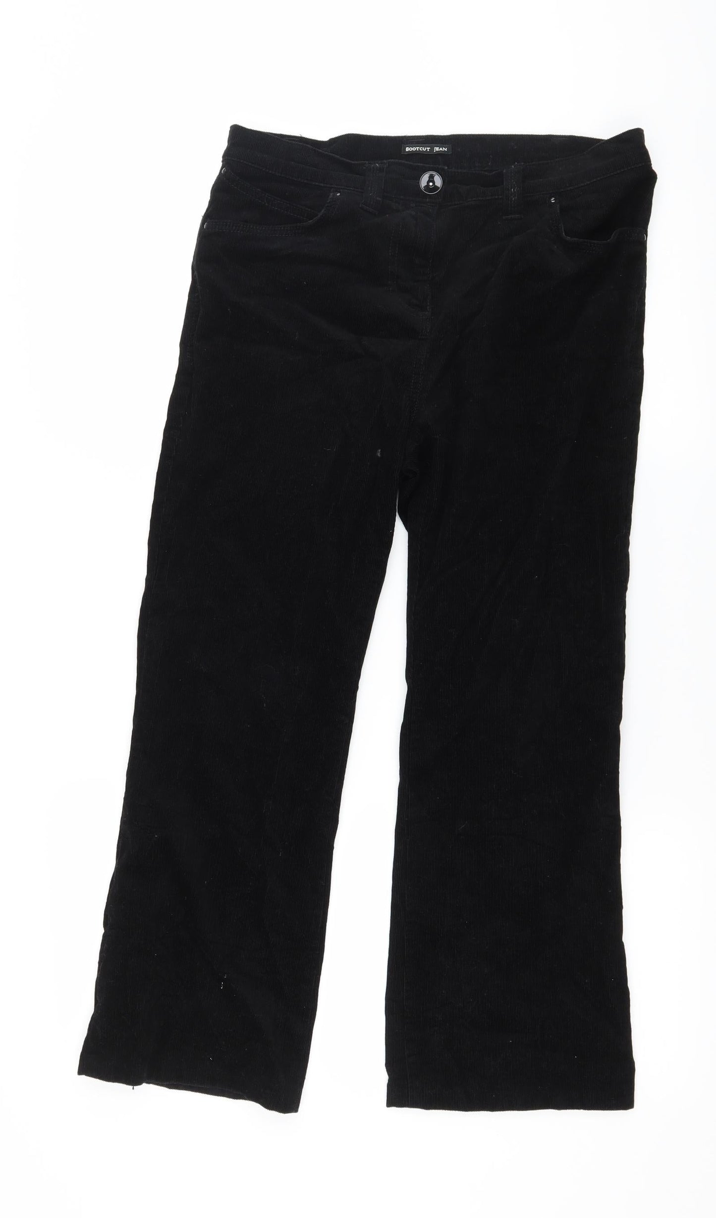 Womens UK Size 30 in Preworn Regular Fit Cropped Black Jeans