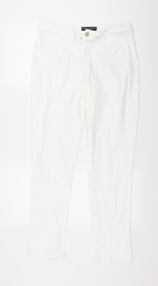 Dorothy Perkins Womens White  Denim Skinny Jeans Size 10 L29 in