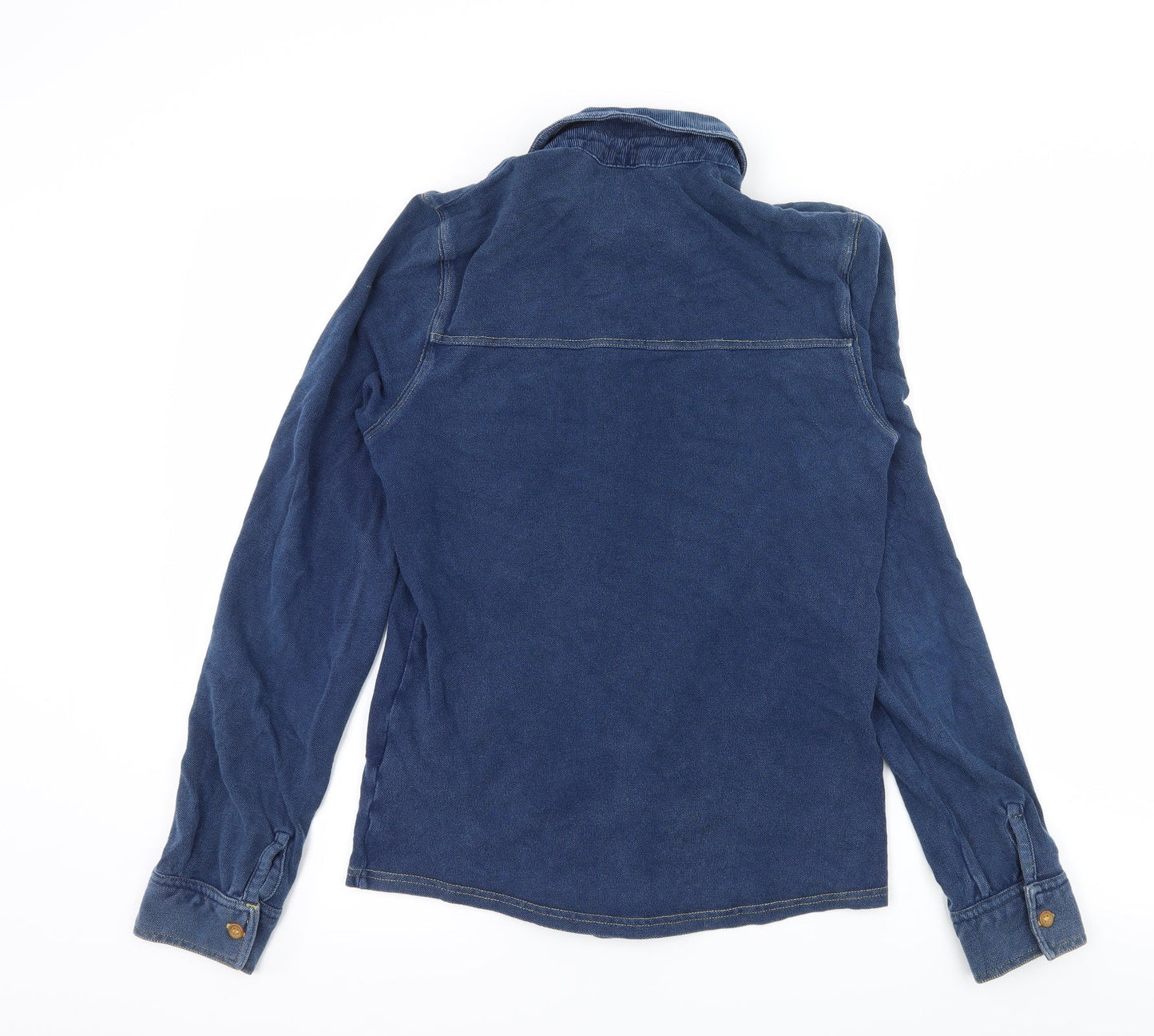 Topshop Mens Blue  Jersey  Button-Up Size XS