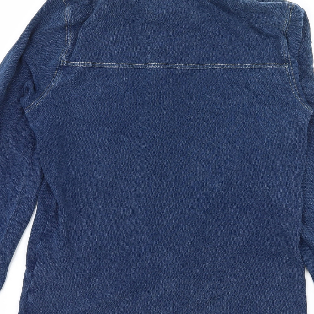 Topshop Mens Blue  Jersey  Button-Up Size XS