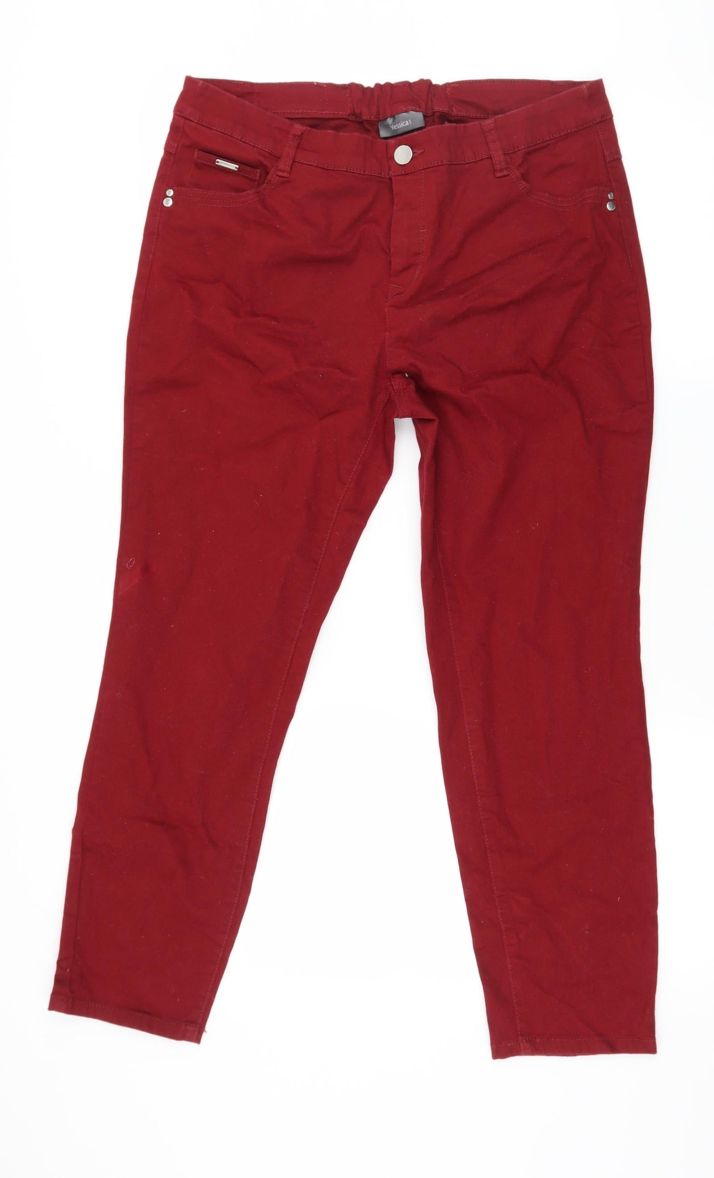 Yessica Womens Red  Denim Skinny Jeans Size 34 in L26 in