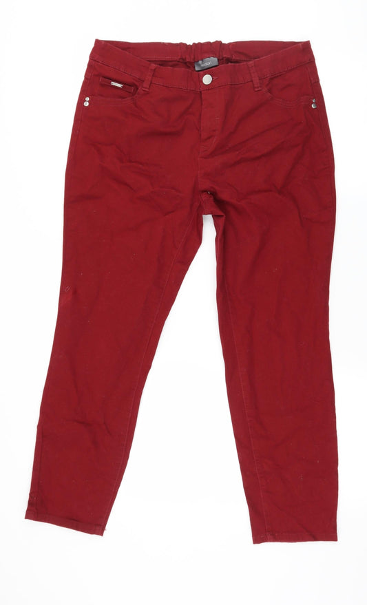 Yessica Womens Red  Denim Skinny Jeans Size 34 in L26 in