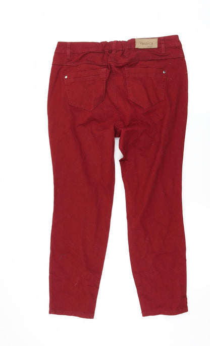 Yessica Womens Red  Denim Skinny Jeans Size 34 in L26 in