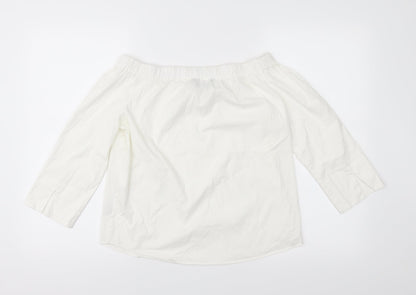 Womens UK Size S Zara White Basic Blouse