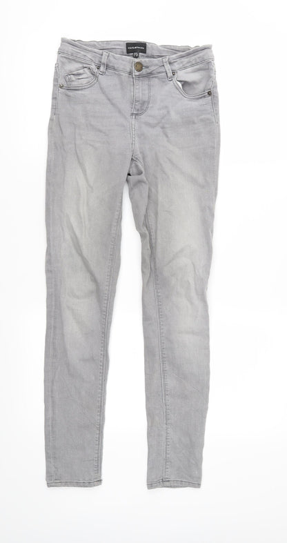 Womens UK Size 8 Warehouse Regular Fit Skinny Grey Jeans