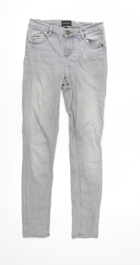 Womens UK Size 8 Warehouse Regular Fit Skinny Grey Jeans