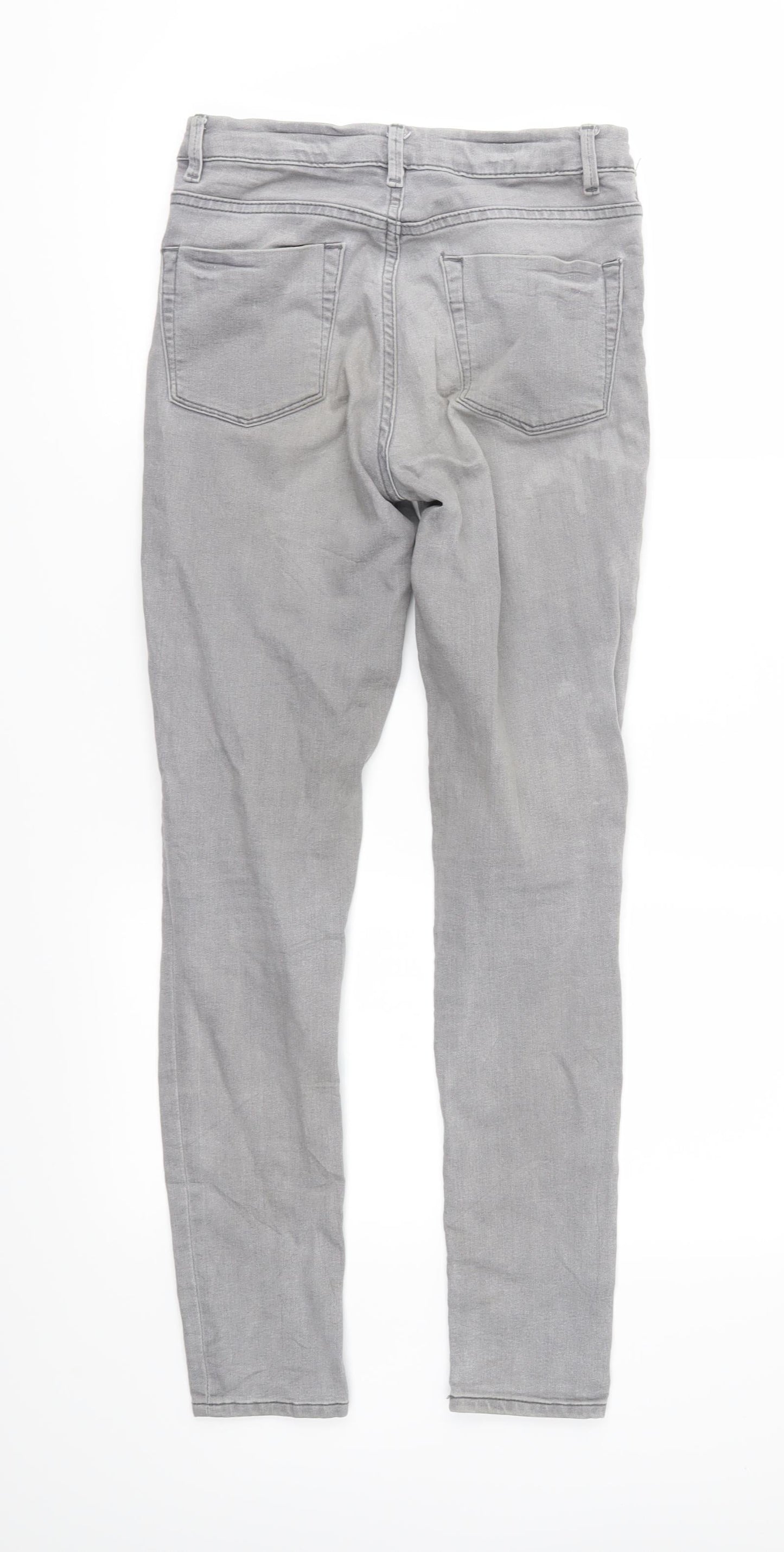 Womens UK Size 8 Warehouse Regular Fit Skinny Grey Jeans