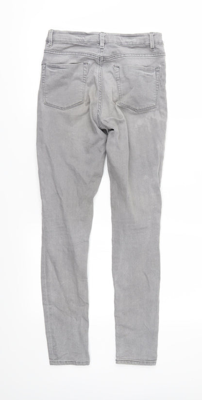 Womens UK Size 8 Warehouse Regular Fit Skinny Grey Jeans