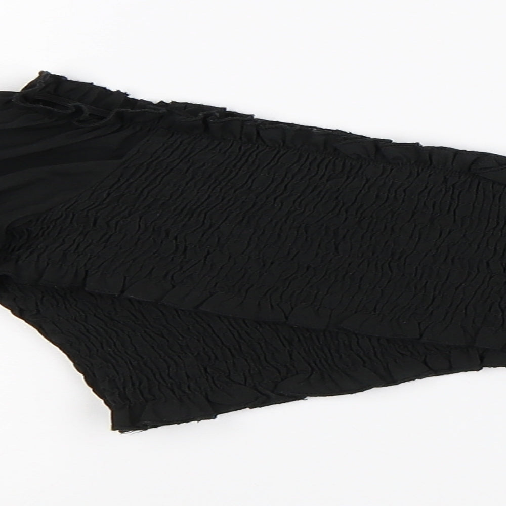 Womens UK Size 6 Nasty Gal Black Cropped Blouse