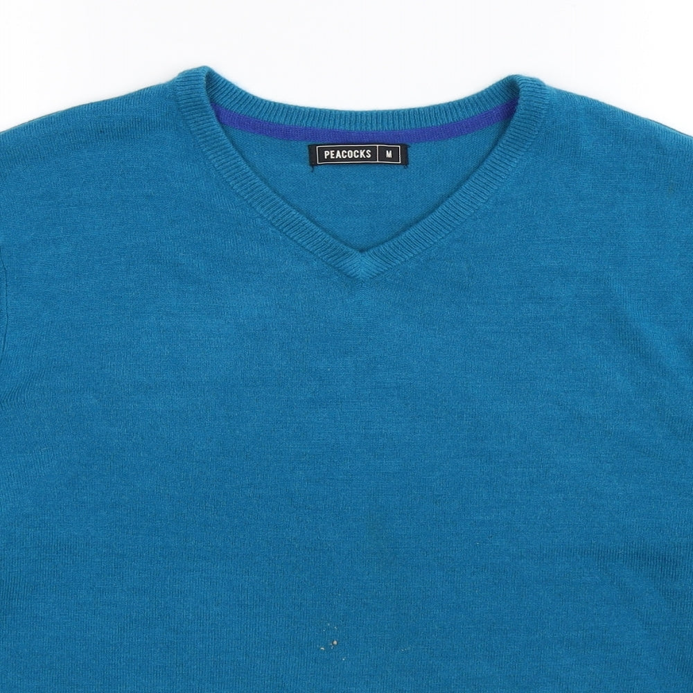 Peacocks Mens Blue  Knit Pullover Jumper Size M