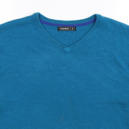 Peacocks Mens Blue  Knit Pullover Jumper Size M